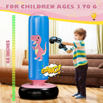 🎁Limited-Time Sale 49% OFF⏰️48 Inch Stable Inflatable Boxing Bag for 3-6 Kids