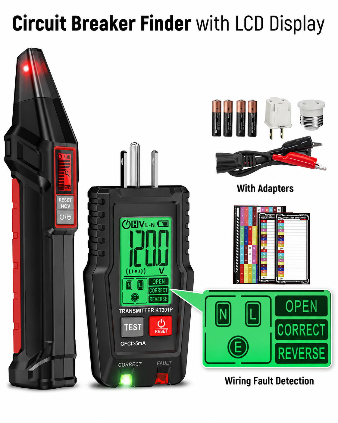 AC Circuit Breaker Finder Tool with Alert LCD Display